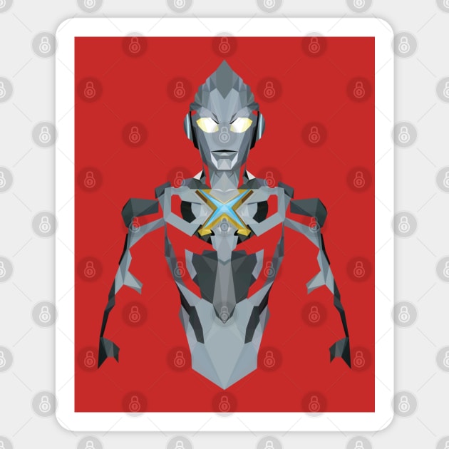 Ultraman X (Low Poly Style) Sticker by The Toku Verse